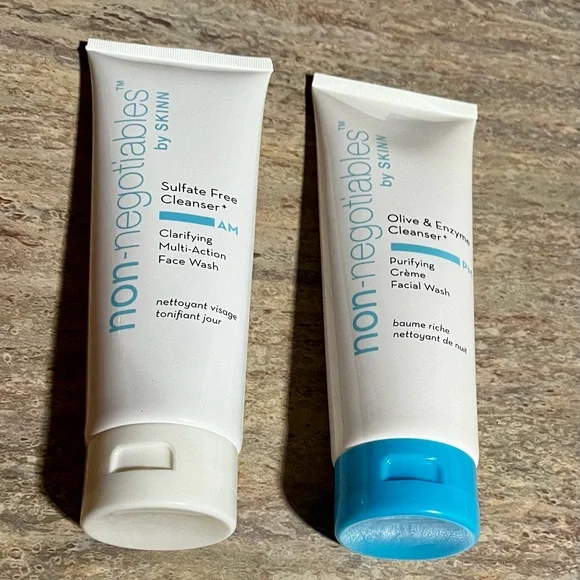 New 2-SKINN Non-negotiables olive & enzyme cleanser and Sulfate free cleanser